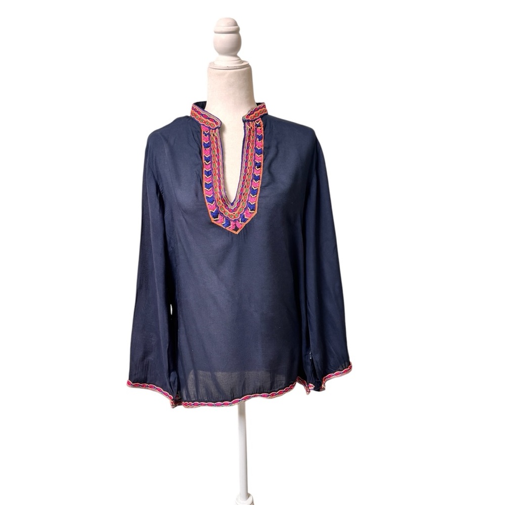 Ellie Kai Embroidered Rayon boho beach coverup top  Xl Top